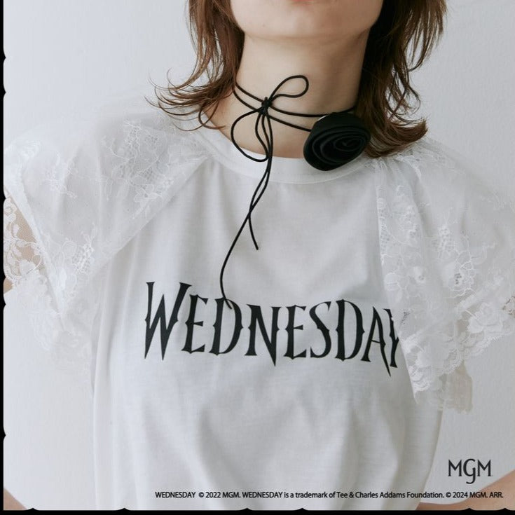 jouetie／ジュエティ／Wednesday レースドッキングラグランTシャツ 