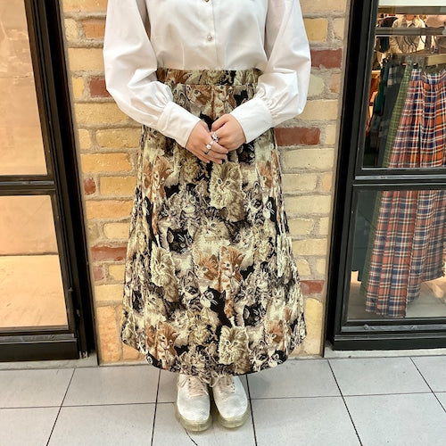 Vintage Skirt 猫プリントスカート