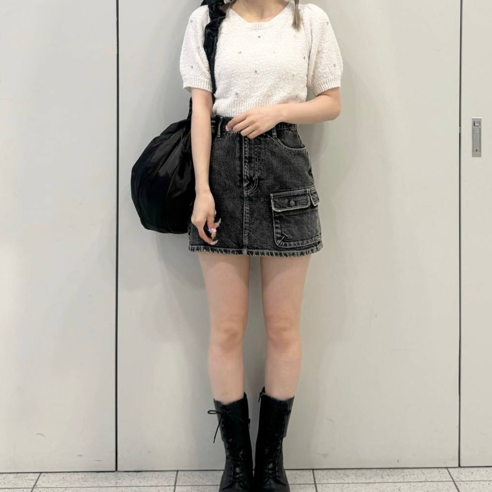 Denim Mini Skirt【ブラック（09）】
