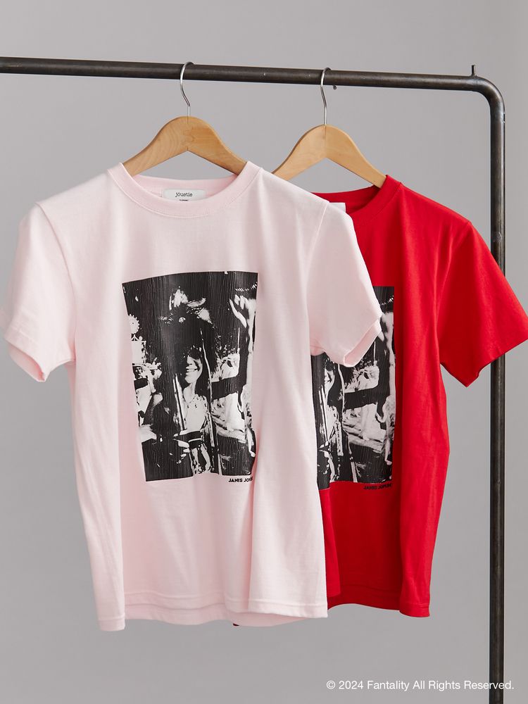 JANIS Distressed photo print t-shirts コラボ 【レッド】