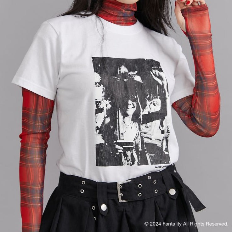 JANIS Distressed photo print t-shirts コラボ 【オフホワイト】