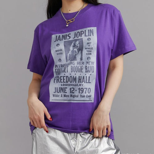 JANIS Tie-dye overlay print t-shirts コラボ 【パープル】