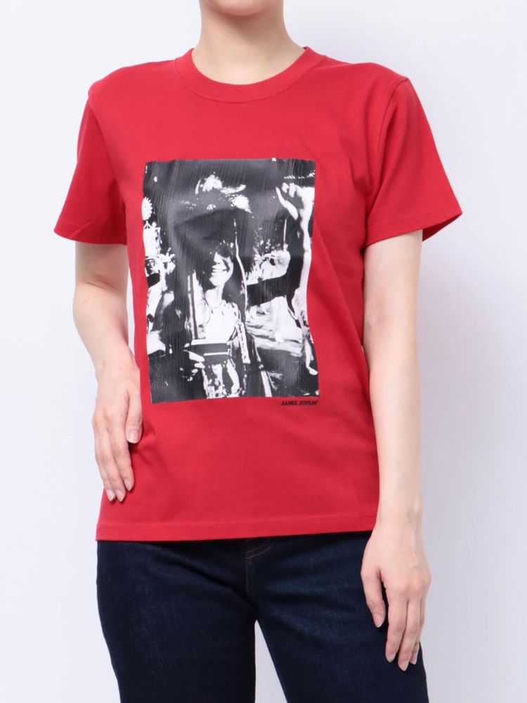 JANIS Distressed photo print t-shirts コラボ 【レッド】