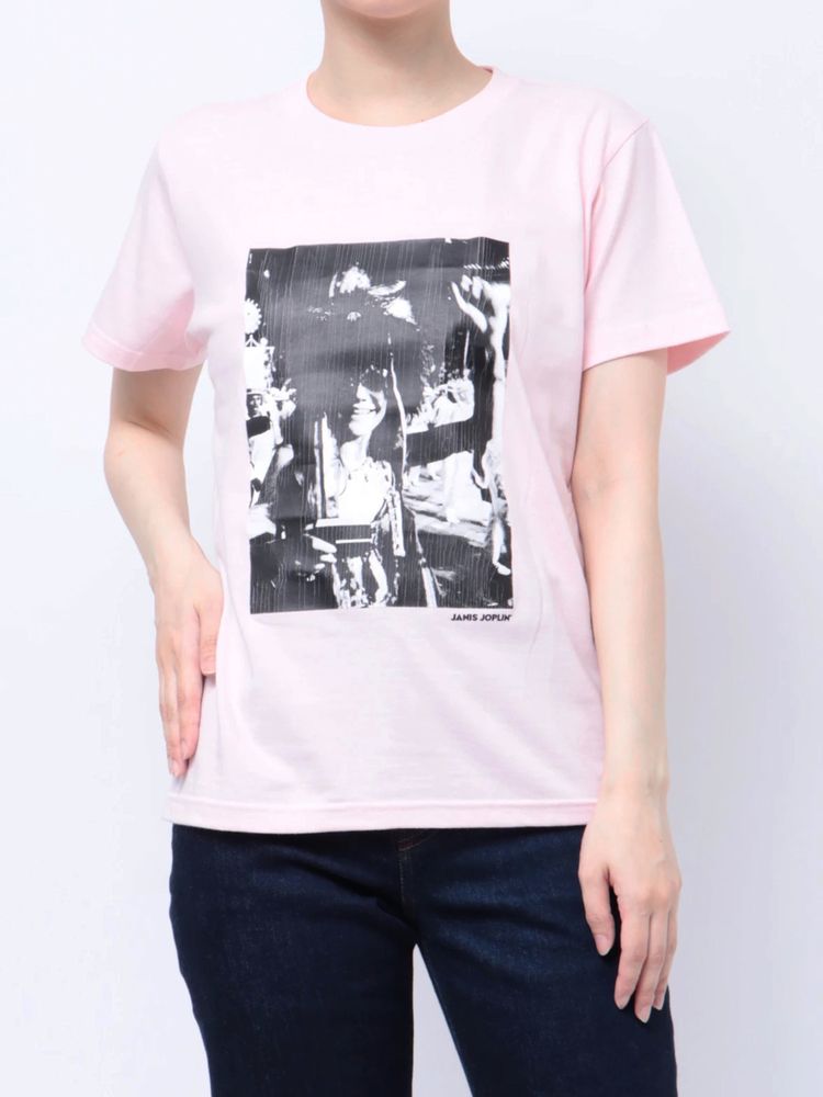 JANIS Distressed photo print t-shirts コラボ 【ピンク】