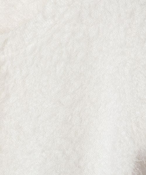 シャギーニットカーディガン（半袖）【ホワイト（05）】